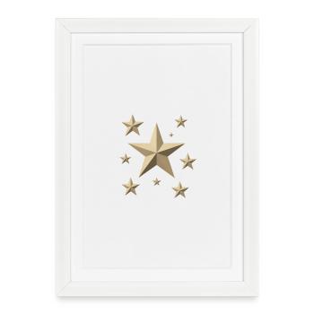 Golden Stars Galaxy - Framed poster (27 × 37 cm) - white - Front