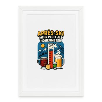 Après-ski : Plus de niveaux que d’altitude - Affiche encadrée (27 × 37 cm) - blanc - Devant