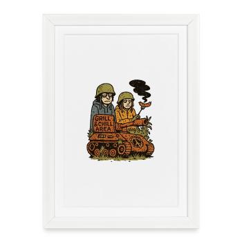 Grill & Chill Battalion - Framed poster (27 × 37 cm) - white - Front