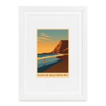 Valle Gran Rey on La Gomera - Framed poster (27 × 37 cm) - white - Front