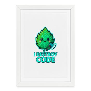 Grünes Blatt Code-Krieger - Gerahmtes Poster (27 × 37 cm) - Weiß - Vorne
