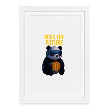 Rock the Future Panda Bitcoin - Framed poster (27 × 37 cm) - white - Front