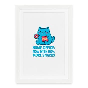 Cat Snack Home Office Humor - Framed poster (27 × 37 cm) - white - Front