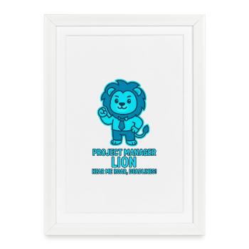 Project Manager Löwe – Deadlines - Framed poster (27 × 37 cm) - white - Front