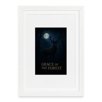 La grâce de la forêt - Affiche encadrée (27 × 37 cm) - blanc - Devant