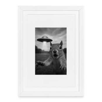 UFO Squirrel Encounter - Framed poster (27 × 37 cm) - white - Front