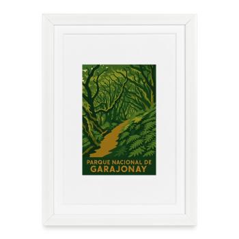 Parque Nationale de Garajonay - Affiche encadrée (27 × 37 cm) - blanc - Devant