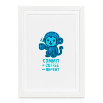 TechMonkey Coffee Rhythm - Framed poster (27 × 37 cm) - white - Front