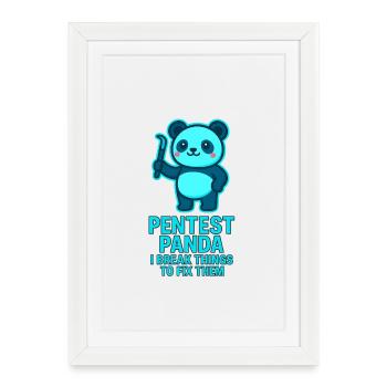 Pentest Panda : Correction des erreurs - Affiche encadrée (27 × 37 cm) - blanc - Devant