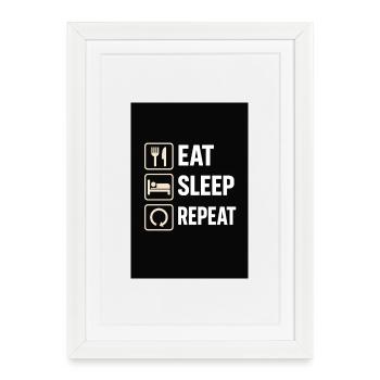 Manger dormir répéter - Affiche encadrée (27 × 37 cm) - blanc - Devant