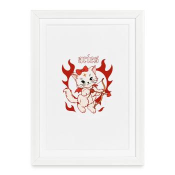 Aries Fire Kitten Archer - Framed poster (27 × 37 cm) - white - Front