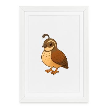Quail - Framed poster (27 × 37 cm) - white - Front