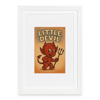 Petit diable - Affiche encadrée (27 × 37 cm) - blanc - Devant
