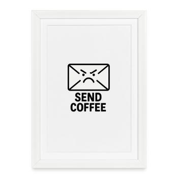 Lettre en colère avec café - Affiche encadrée (27 × 37 cm) - blanc - Devant