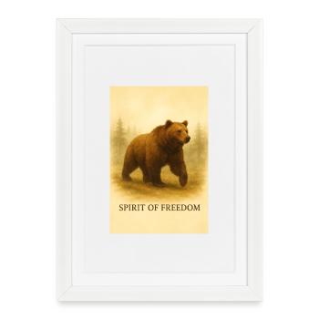 Spirit of Liberty Bear in Sepia - Framed poster (27 × 37 cm) - white - Front