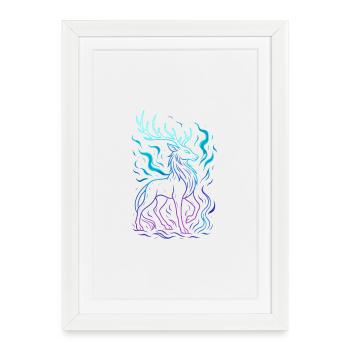 Neon Dragon's Line in Gradient - Framed poster (27 × 37 cm) - white - Front