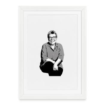 Maman portrait en niveaux de gris 1996 - Affiche encadrée (27 × 37 cm) - blanc - Devant