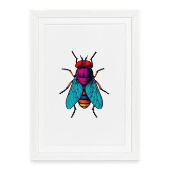 Couleur cosmique de la mouche néon - Affiche encadrée (27 × 37 cm) - blanc - Devant