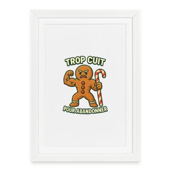 Gingy Musclé Trop Cuit - Affiche encadrée (27 × 37 cm) - blanc - Devant