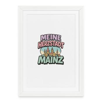 Mayence Herzstadt - Affiche encadrée (27 × 37 cm) - blanc - Devant