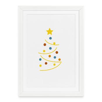 Arbre de Noël coloré et graphique - Affiche encadrée (27 × 37 cm) - blanc - Devant