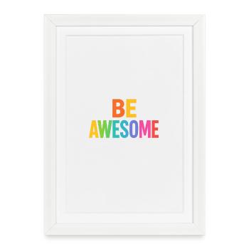 Be Awesome Rainbow Boost - Framed poster (27 × 37 cm) - white - Front