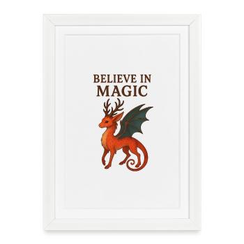 Croire au Dragon Magique - Affiche encadrée (27 × 37 cm) - blanc - Devant