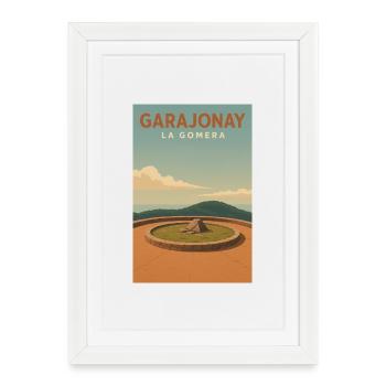 Montana de Garajonay - Affiche encadrée (27 × 37 cm) - blanc - Devant