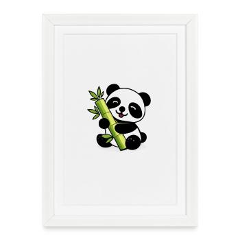 Panda Bamboo Soft Lime - Framed poster (27 × 37 cm) - white - Front