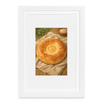 Sesame Ring Bread - Framed poster (27 × 37 cm) - white - Front