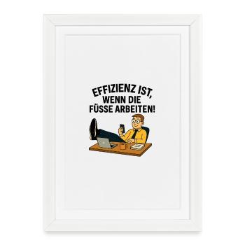 Travailleur à distance détendu au bureau à domicile - Affiche encadrée (27 × 37 cm) - blanc - Devant