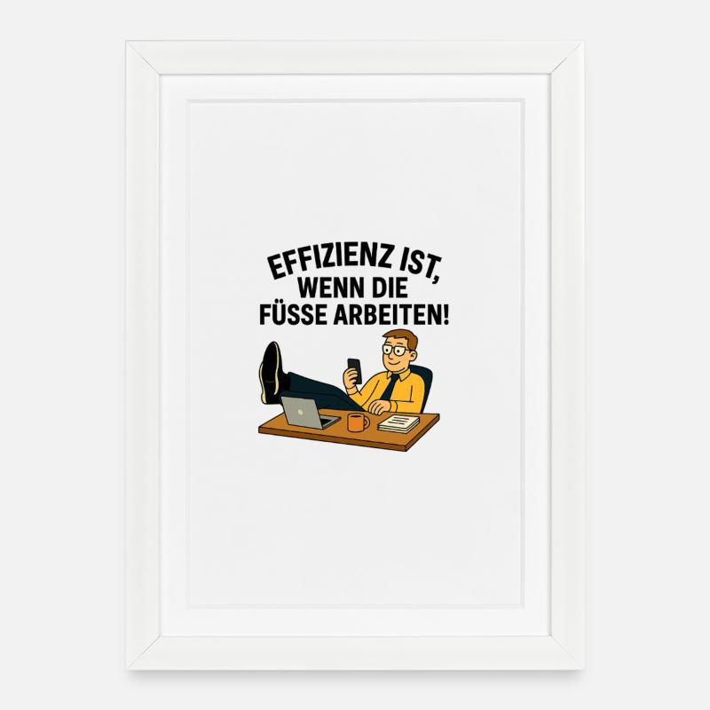 Relaxed remote worker in the home office - Framed poster (27 × 37 cm) - white