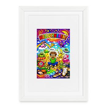 Voyage fantastique de dessins animés hallucinants - Affiche encadrée (27 × 37 cm) - blanc - Devant