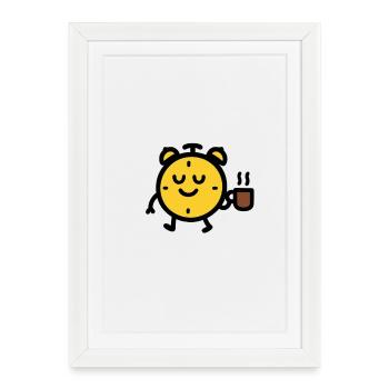 Coffee Time - Framed poster (27 × 37 cm) - white - Front