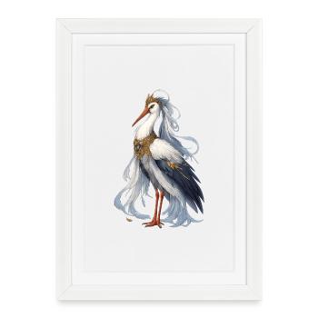 Stork Fantasy Heron Fantasy Kingdom - Framed poster (27 × 37 cm) - white - Front