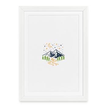 Nuit entre les montagnes et la rivière Orange - Affiche encadrée (27 × 37 cm) - blanc - Devant
