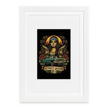 Día Muertos de la Reine de la Rue - Affiche encadrée (27 × 37 cm) - blanc - Devant