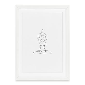 Silhouette zen de la posture de yoga - Affiche encadrée (27 × 37 cm) - blanc - Devant