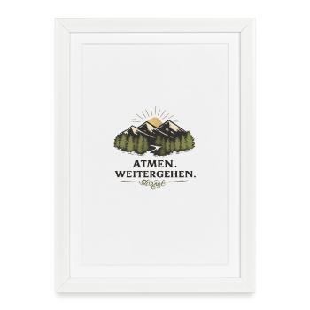 Respire et avance sur le paysage montagneux - Affiche encadrée (27 × 37 cm) - blanc - Devant