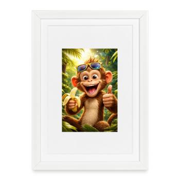 Monkey of all intensive care units - Framed poster (27 × 37 cm) - white - Front