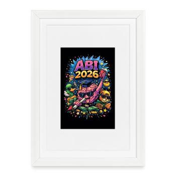 Abi 2026 Comic - Affiche encadrée (27 × 37 cm) - blanc - Devant