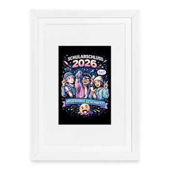 T-shirt de remise de diplôme 2026 – T-S de remise de diplôme drôle - Affiche encadrée (27 × 37 cm) - blanc - Devant