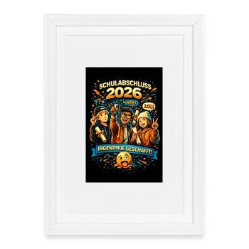 T-shirt de remise de diplôme 2026 – T-S de remise de diplôme drôle - Affiche encadrée (27 × 37 cm) - blanc - Devant