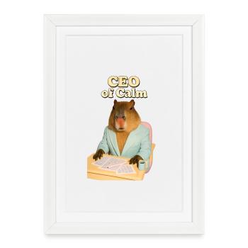 CEO of Calm: Capybara in a suit - Framed poster (27 × 37 cm) - white - Front