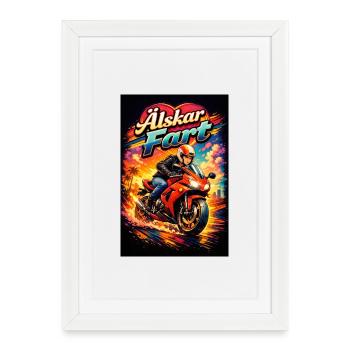 J’adore la vitesse - Affiche encadrée (27 × 37 cm) - blanc - Devant
