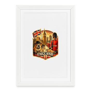 England Heritage Tea Badge - Framed poster (27 × 37 cm) - white - Front