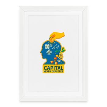 Capital Sparks Knowledge - Framed poster (27 × 37 cm) - white - Front