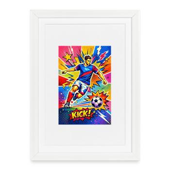 Pop Art Soccer Explosion - Framed poster (27 × 37 cm) - white - Front