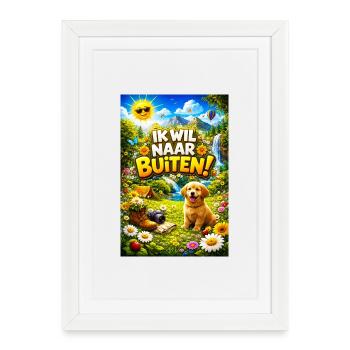 Outdoor adventure with Pup - Framed poster (27 × 37 cm) - white - Front