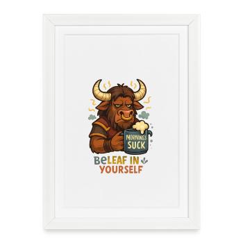 Be Leaf in Yourself Tauren - Gerahmtes Poster (27 × 37 cm) - Weiß - Vorne